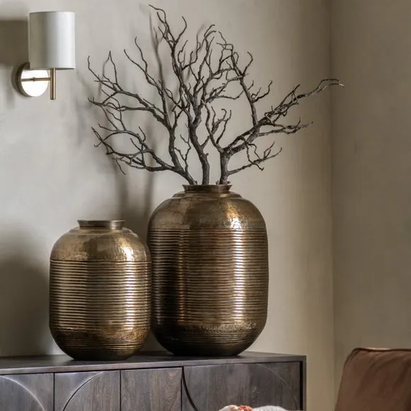 Crossland Grove La Rochelle Metal Vase 500Mm, Brown 2