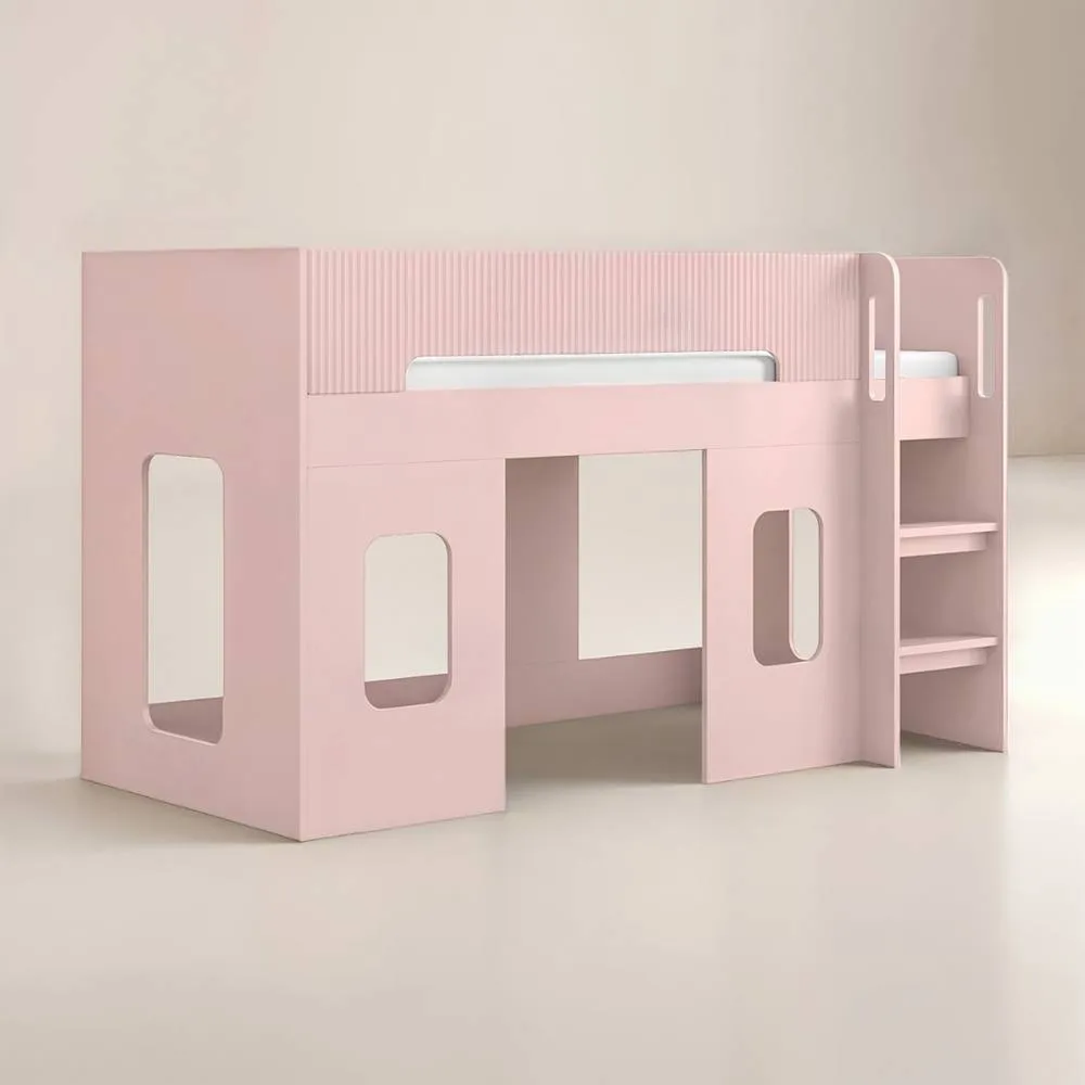 Flair Lino Playhouse Mid Sleeper Bed in Pink 4