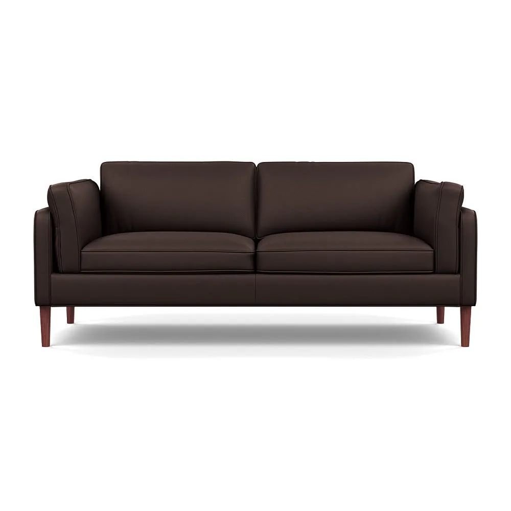 Heal's Sonno 3 Seater Leather Grain Chocolate 066 Walnut Feet 1