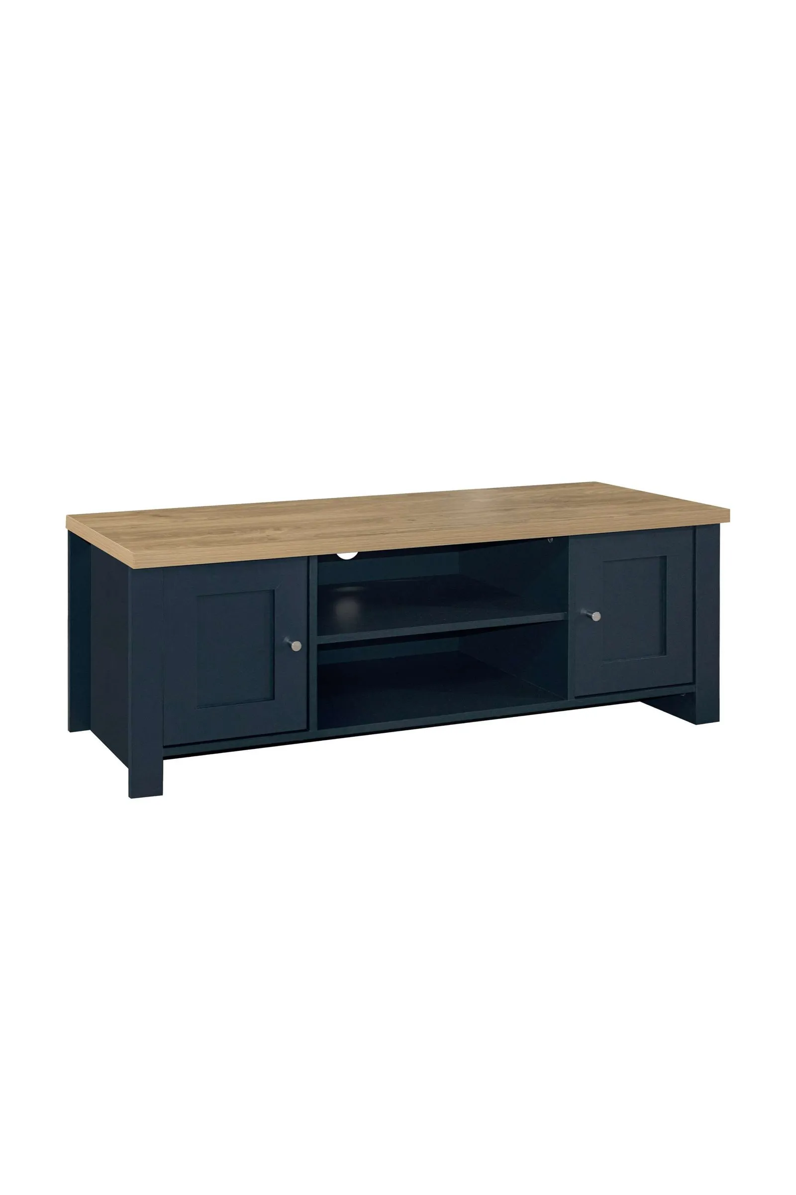 Birlea TV Unit Blue Oak Highgate Large Entertainment Navy Farmhouse Shabby Chic 3