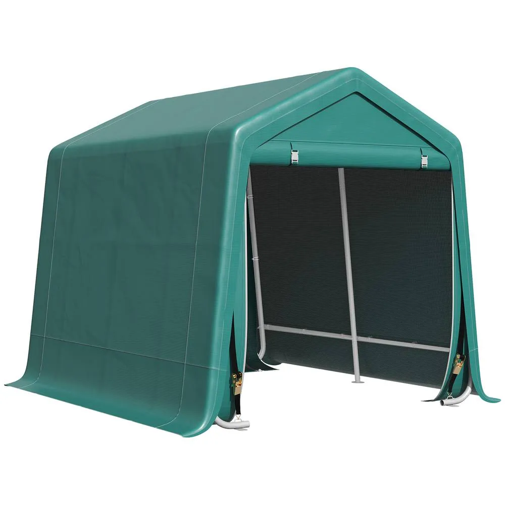 OUTSUNNY Outdoor Garden Storage Shed Waterproof Bike Tent w/ Zipper Doors in Green 2