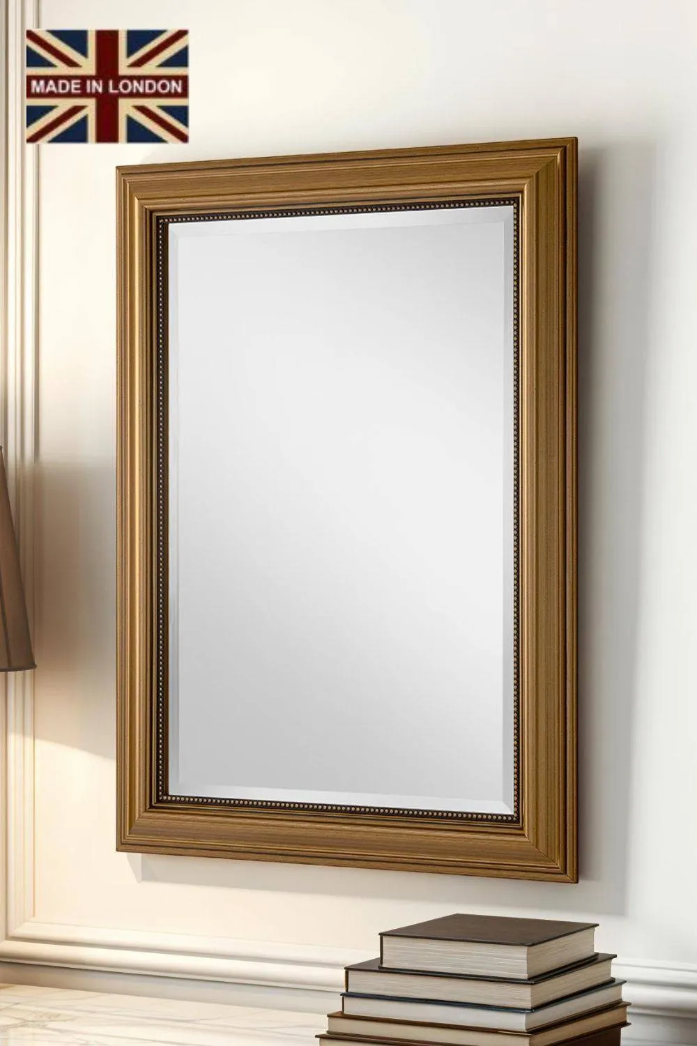 Yearn Mirrors Classic Gold Beaded Mirror 103x75cm