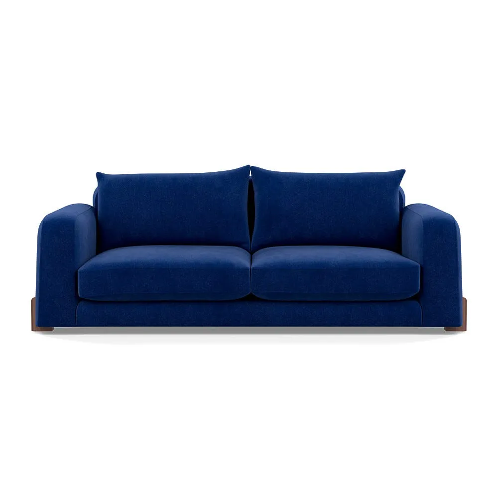 Heal's Nuvola 4 Seater Sofa Smart Luxe Velvet Azure Walnut Stained Feet 1
