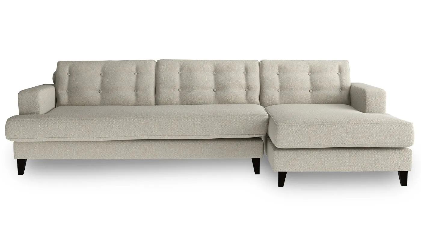 Heal's Mistral Right Hand Facing Corner Sofa Texture Limestone Black Feet
