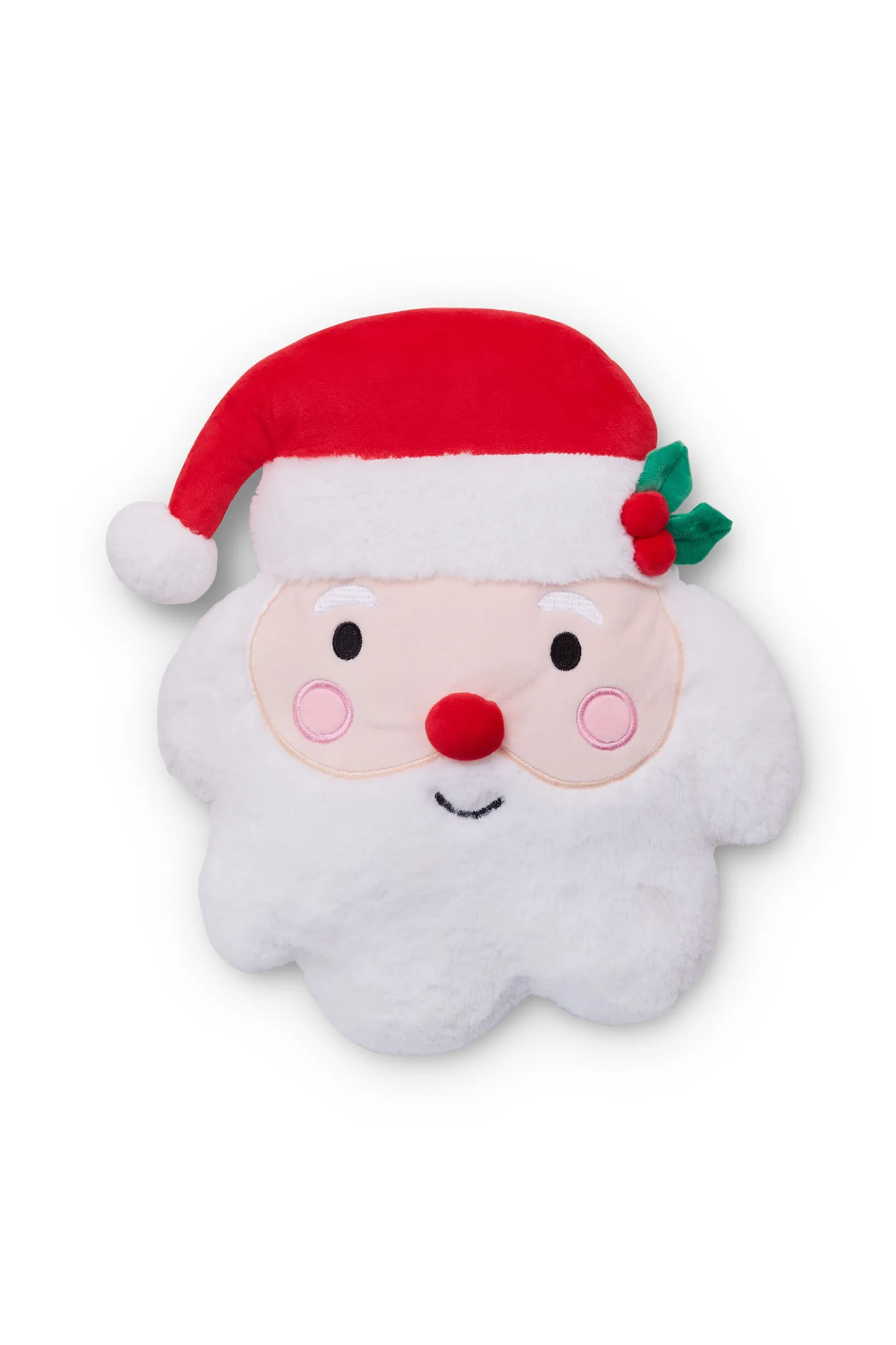 Catherine Lansfield 'Christmas Santa' 3D Shaped Cushion in White 3