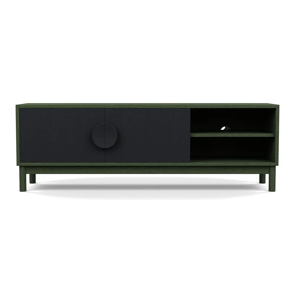 Heal's Tinta AV Unit Green Stain Frame Black Stain Doors 1