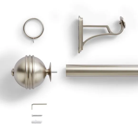 Traditional Ball Fixed Metal Curtain Pole with Rings 2