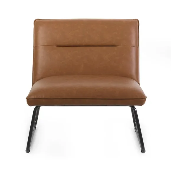 Saxon Faux Leather Lounge Chair 6