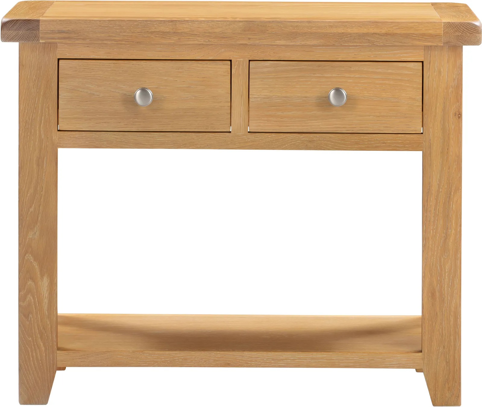 Seconique Windsor 2 Drawer Console Table (Fully Assembled) in Light Oak 4