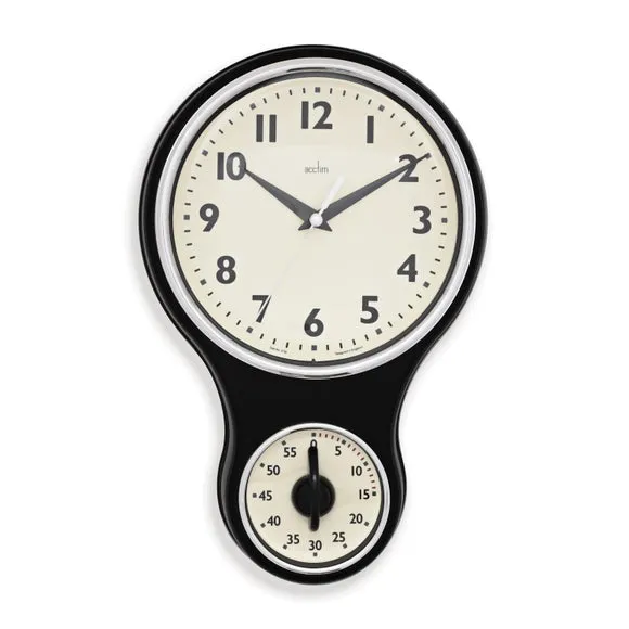 Acctim Kitchen Time Retro Quartz Timer Wall Clock