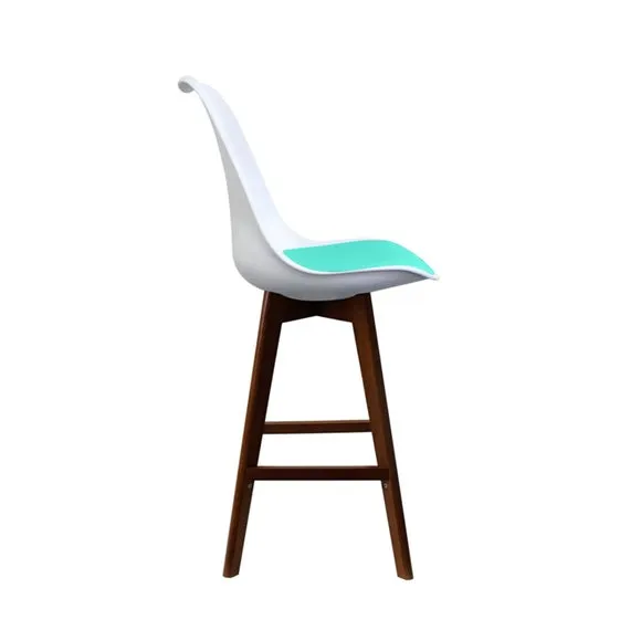 Fusion Living Soho White Plastic Bar Stool 4