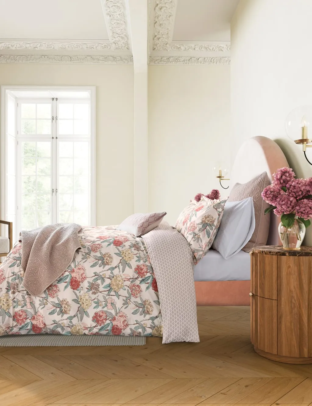 Bedeck of Belfast Pure Cotton Marielle Bedding Set Coral