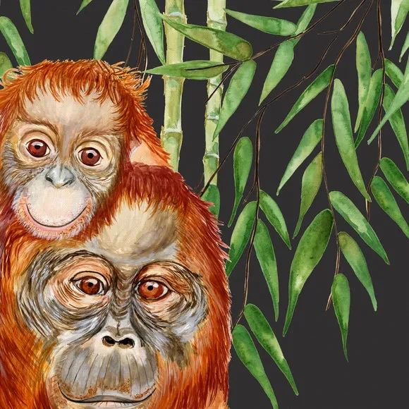 Jungle Orangutan Square Cushion Cover 2