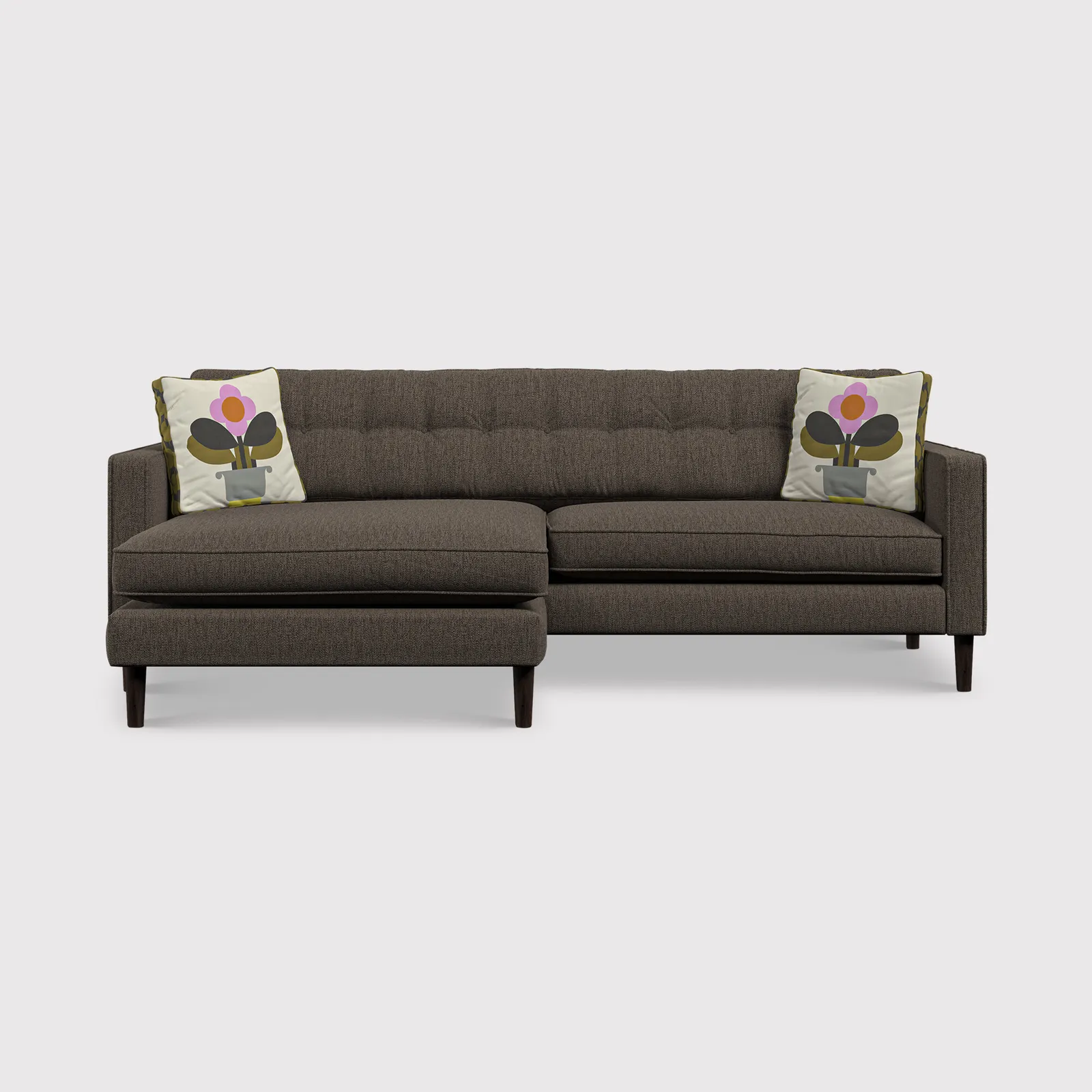 Orla Kiely Ebben Chaise Corner Sofa, Grey Fabric | Barker & Stonehouse