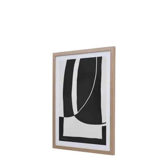Cedar & Sage Abstract Noir et Blanc Framed Print 4