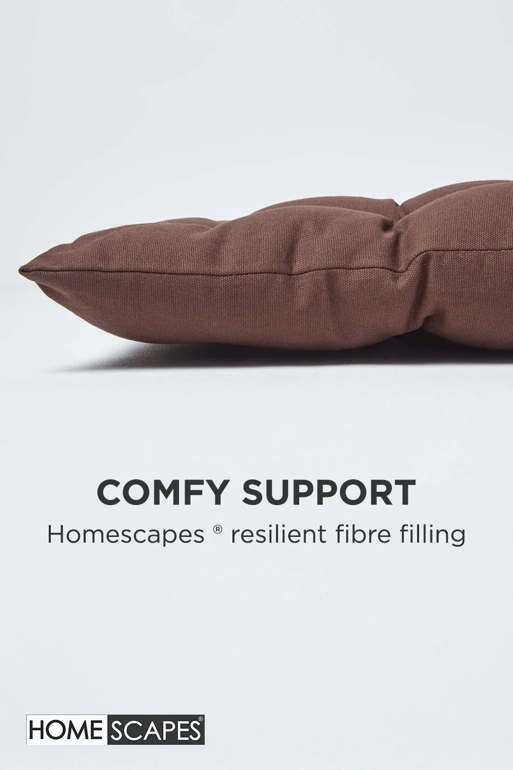 Homescapes Garden Bench Cushion Luxury 2 Seater Cotton Indoor Outdoor Pad, 108 x 42cm in Chocolate 4