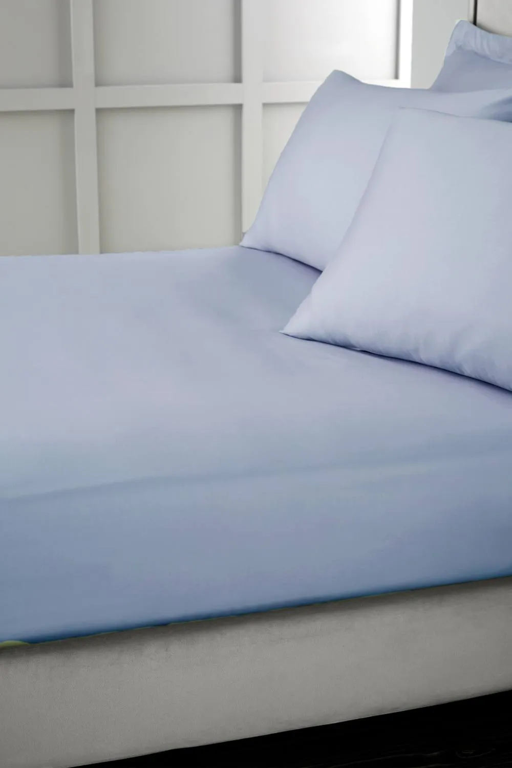 Bianca 400 Thread Count Cotton Sateen 36cm Depth Sheet in Blue 1