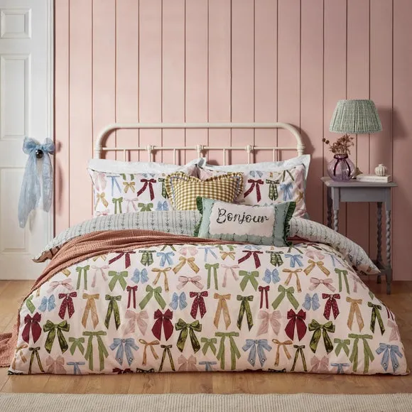 Furn. Noortje Bows Reversible Duvet Cover and Pillowcase Set
