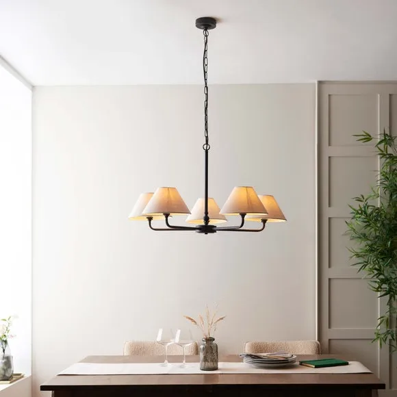 Vogue Leila 5 Light Plain Adjustable Chandelier