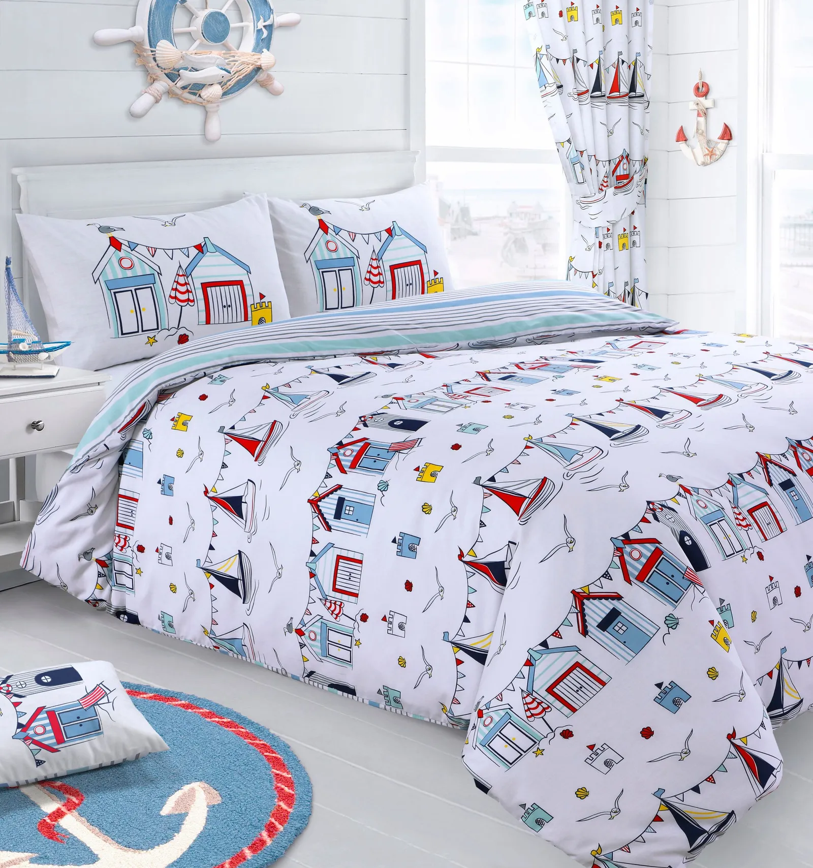 Velosso Nautical Cotton Rich Printed Duvet Cover & Pillowcase Set