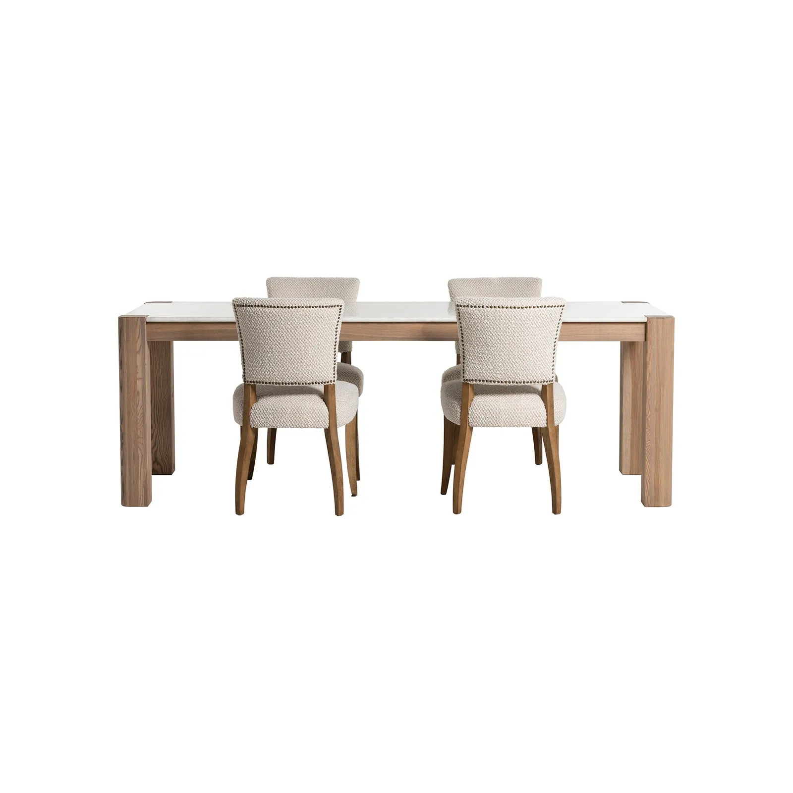 Hickory 230Cm Dining Set With 4 Otto Dining Chairs, Ash Wood | Barker & Stonehouse 3