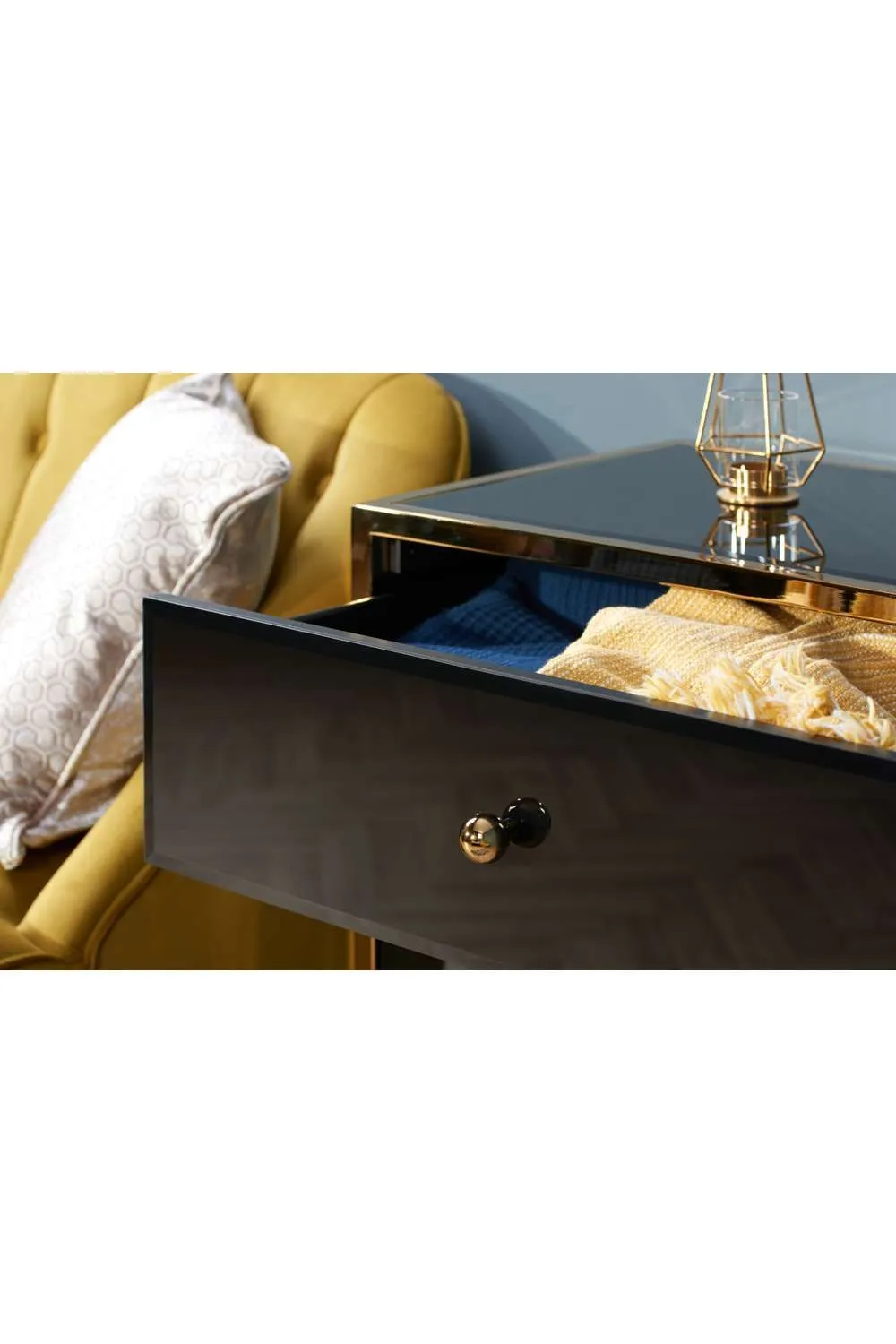 Birlea Fenwick 6 Drawer Chest Black & Gold 4