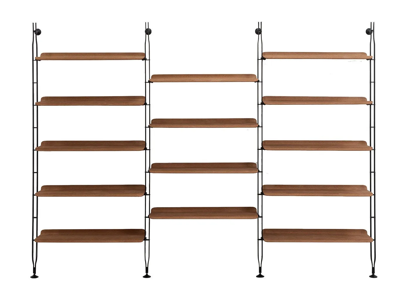 Kartell Adam Wood bookshelf 14 shelves 4 struts Dark Wood 1