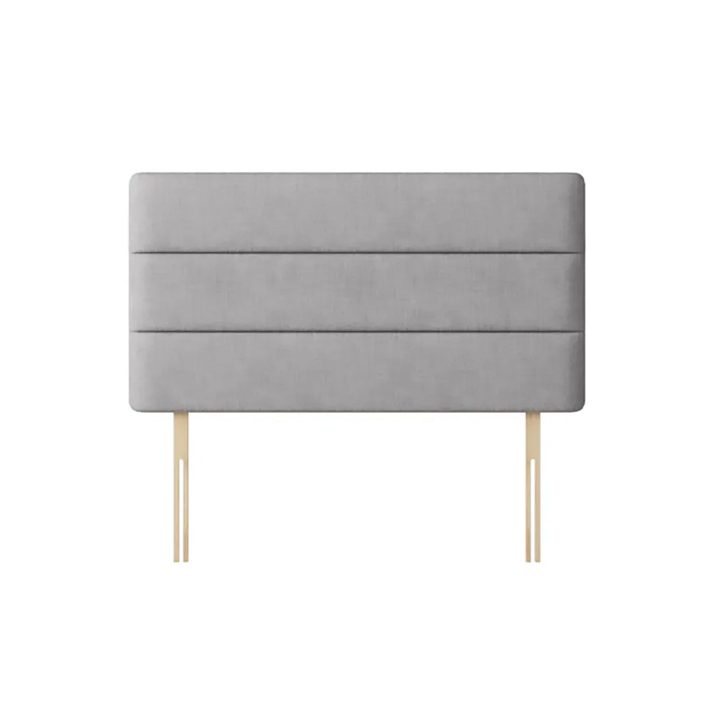Cornell - Small Single - Lined Headboard - Light Grey - Fabric - 2ft6 - Happy Beds 1