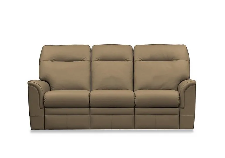 Hudson 23 Leather 3 Seater Recliner Sofa with Headrests and Power Lumbar - Como Sage