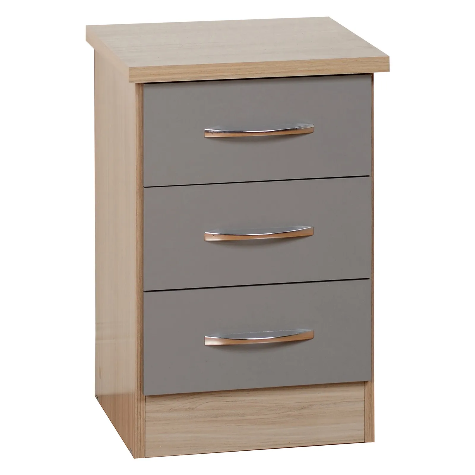 Nevada 3 Drawer Bedside Table 1