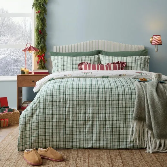 Wylder Christmas Tree Lane 100% Cotton Duvet Cover & Pillowcase Set 2
