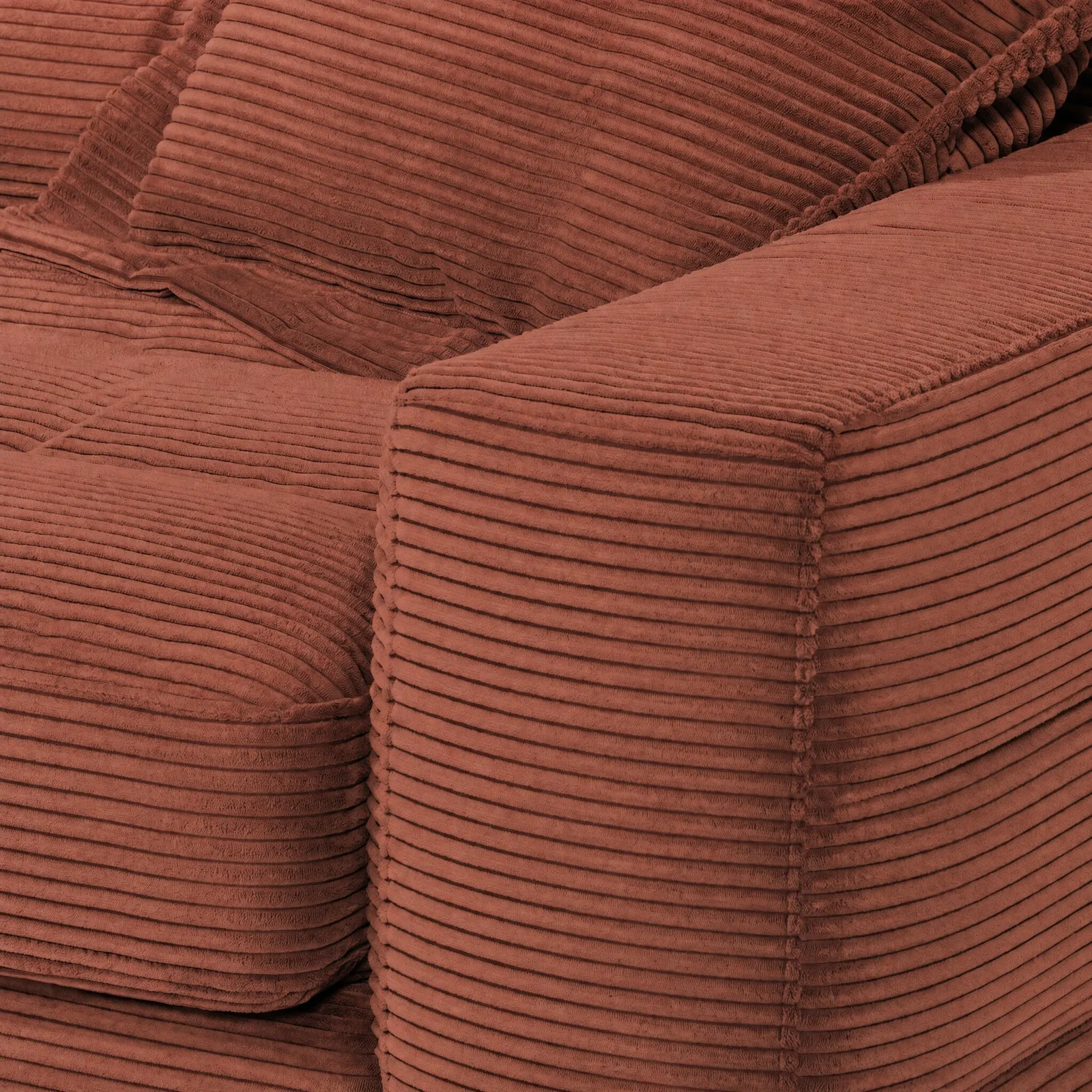 Twain Medium 1.5 Seater Armrest Left Modular Sofa, Orange Fabric | Barker & Stonehouse 2