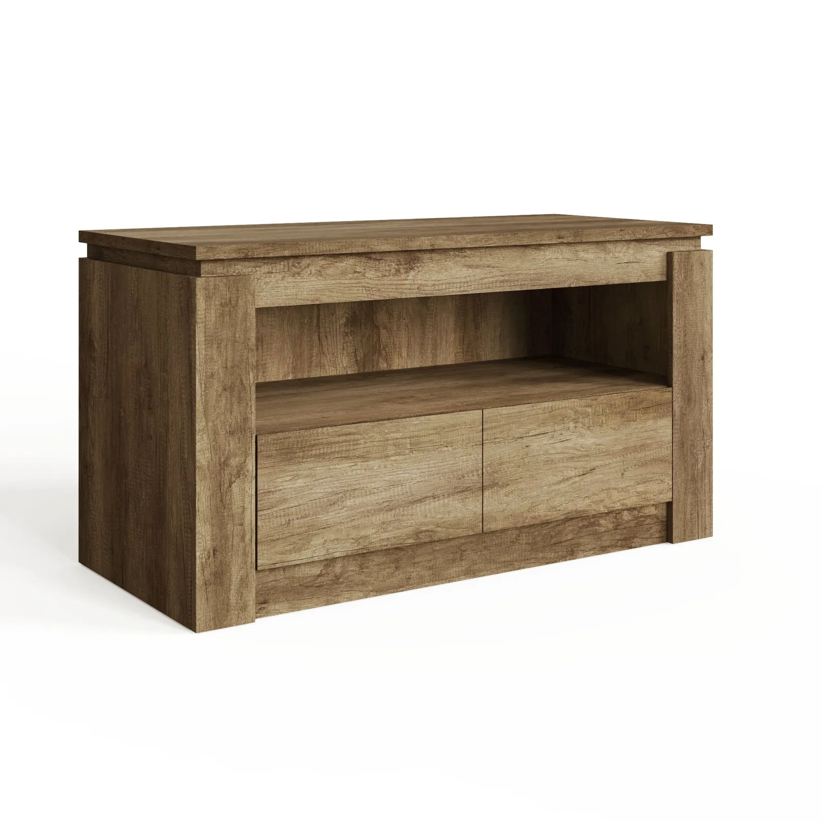 GFW Canyon 2 Drawer TV Unit in Brown 3