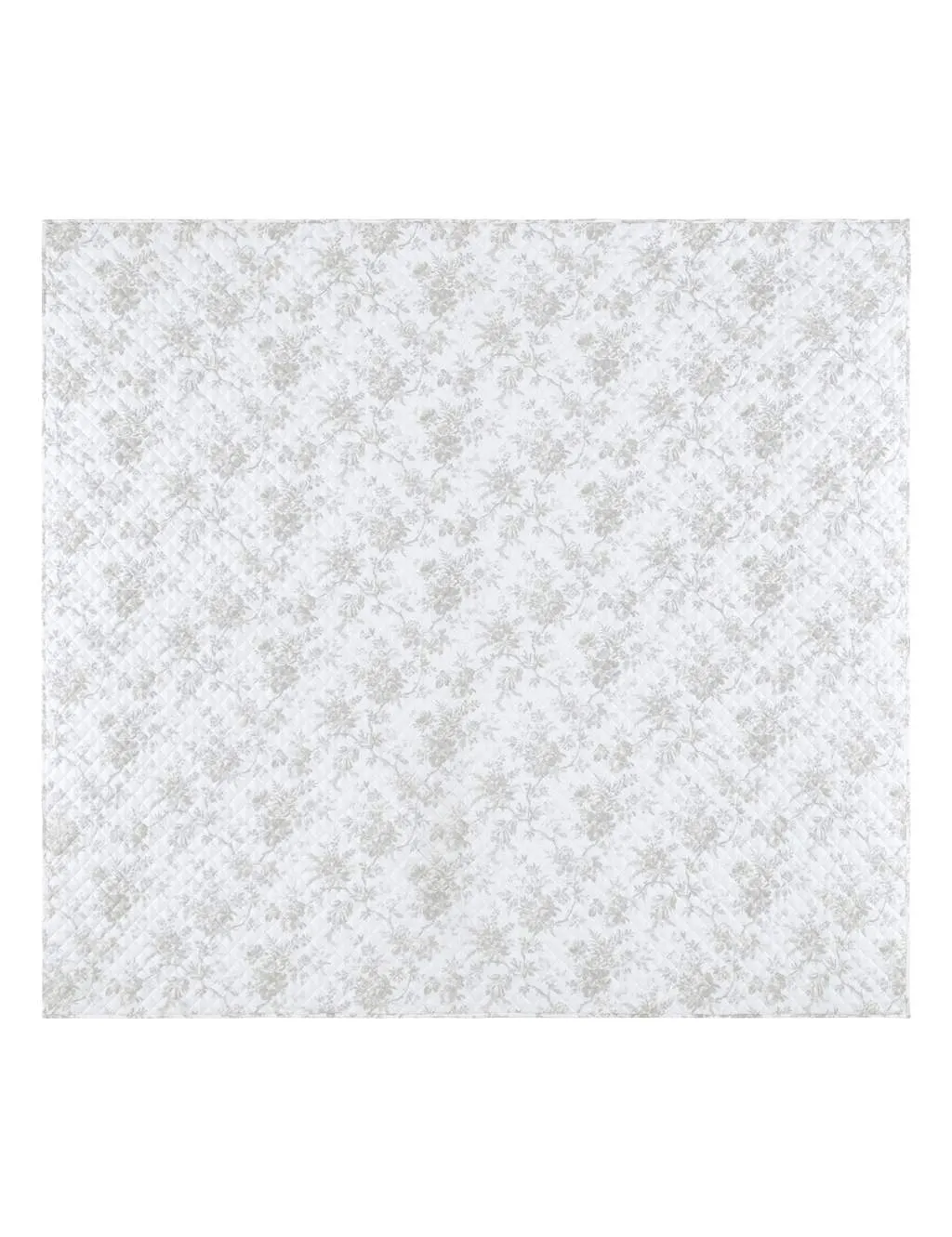 Laura Ashley Pure Cotton Walled Garden Bedspread Light Grey