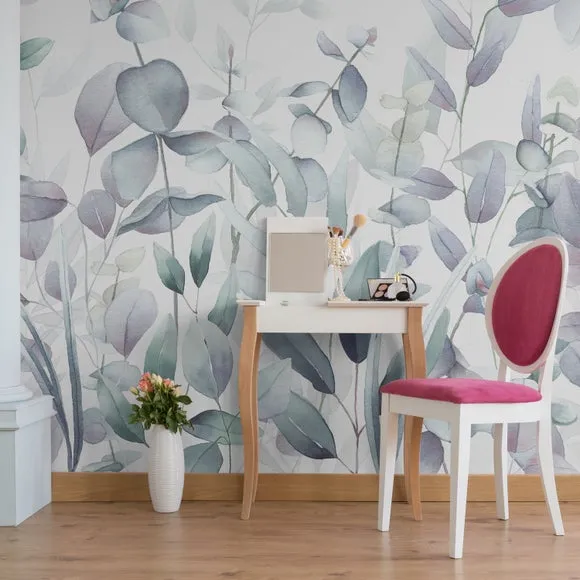 Watercolour Leaves Wall Mural 3