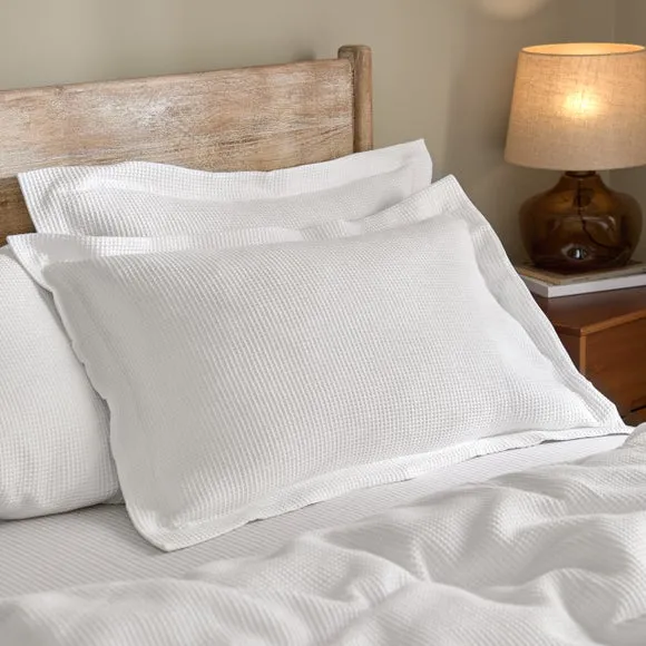 Yard Hebden Waffle 100% Cotton Standard Pillowcase Pair