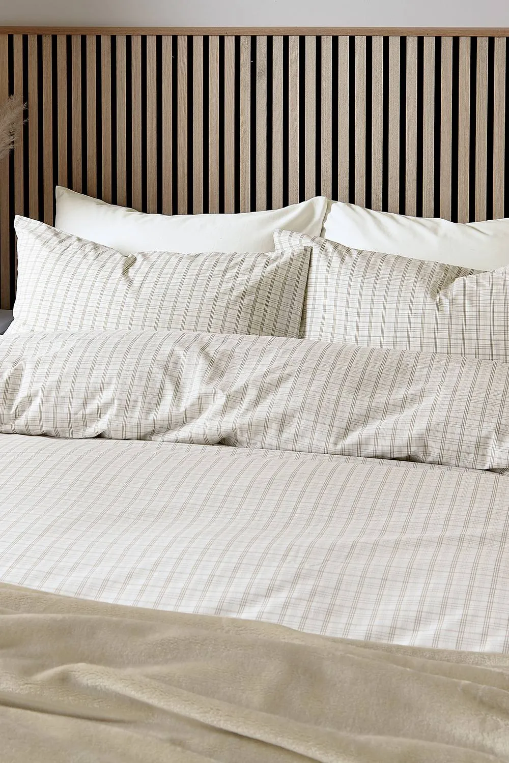 Helena Springfield 'Tranquil Check' Duvet Cover Set in Cream 2