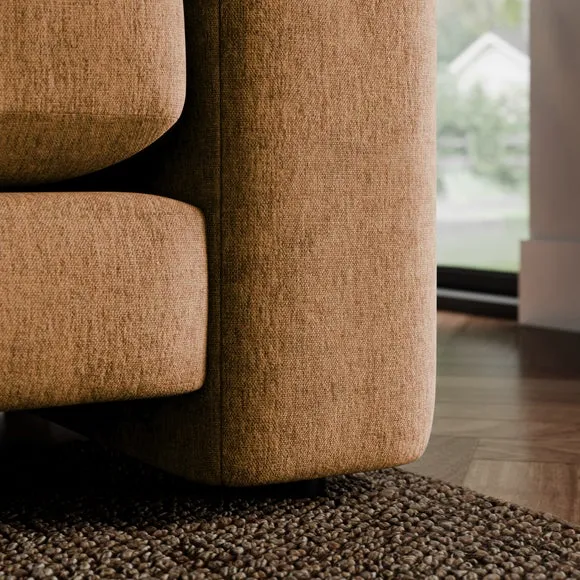 Magnus Vintage Soft Chenille Corner Chaise Sofa 4