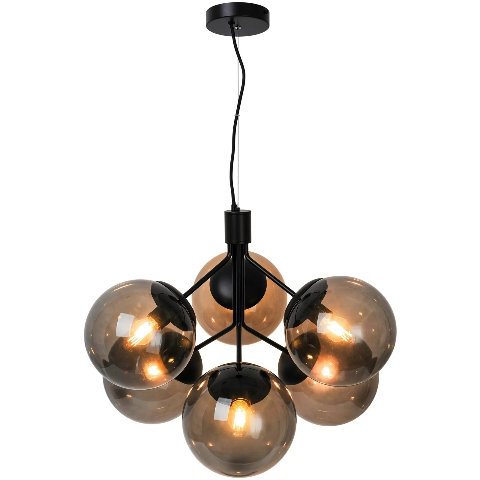 Nordlux Ivona Pendant Light Black Glass Dining Room E27 Mains 2