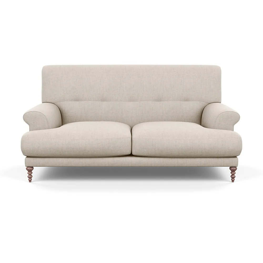 Scp Oscar 2 Seater Formal Sofa Broad Weave Putty Walnut Feet 1