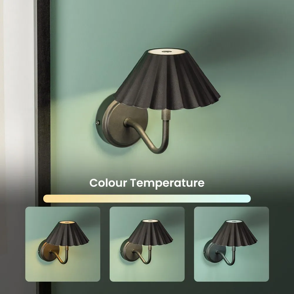 ValueLights Avery Set of 2 Rechargeable Easy Fit Wall Light Fittings in Black 6
