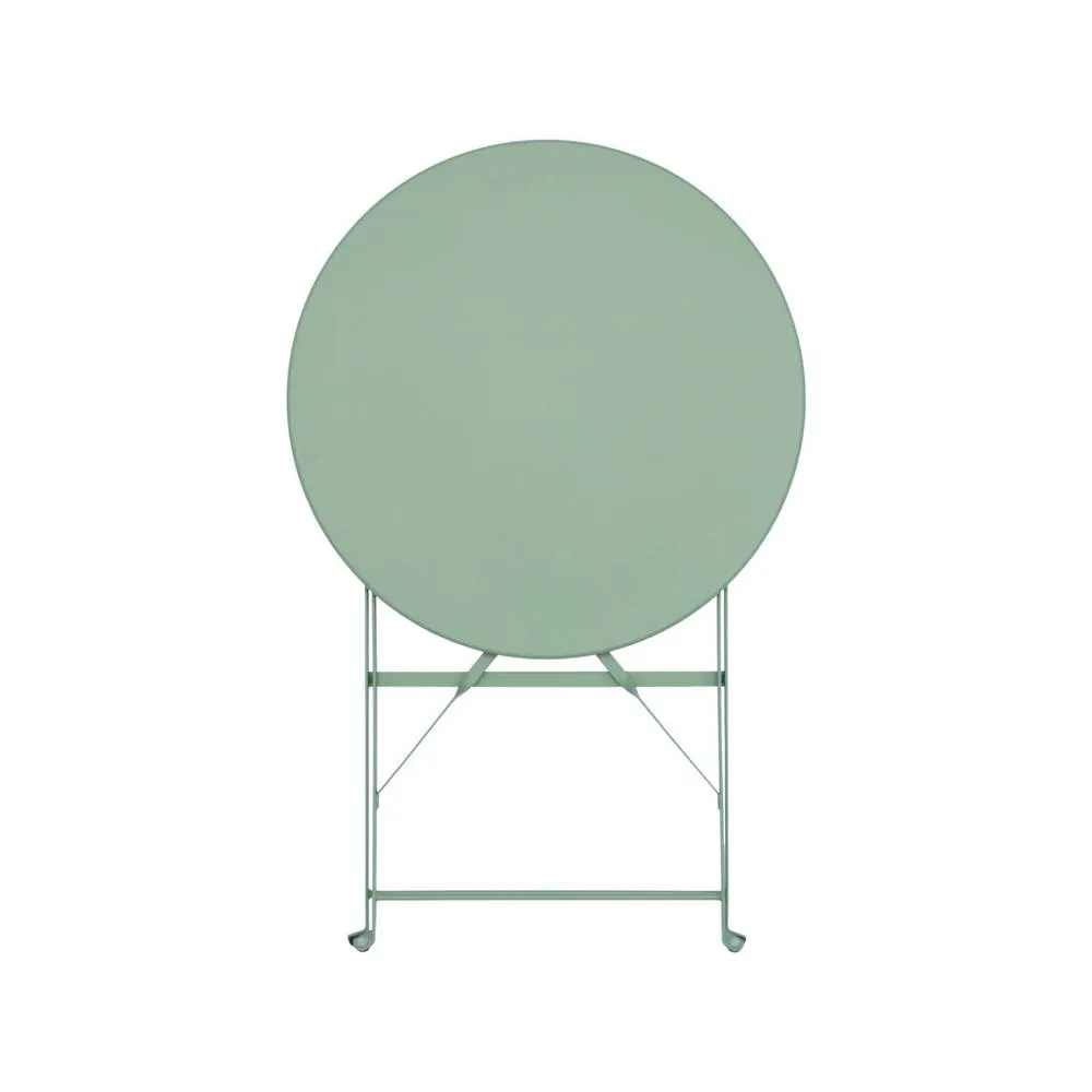 sweeek Folding metal bistro garden table Ø60cm, seats 2 in Light Green 6