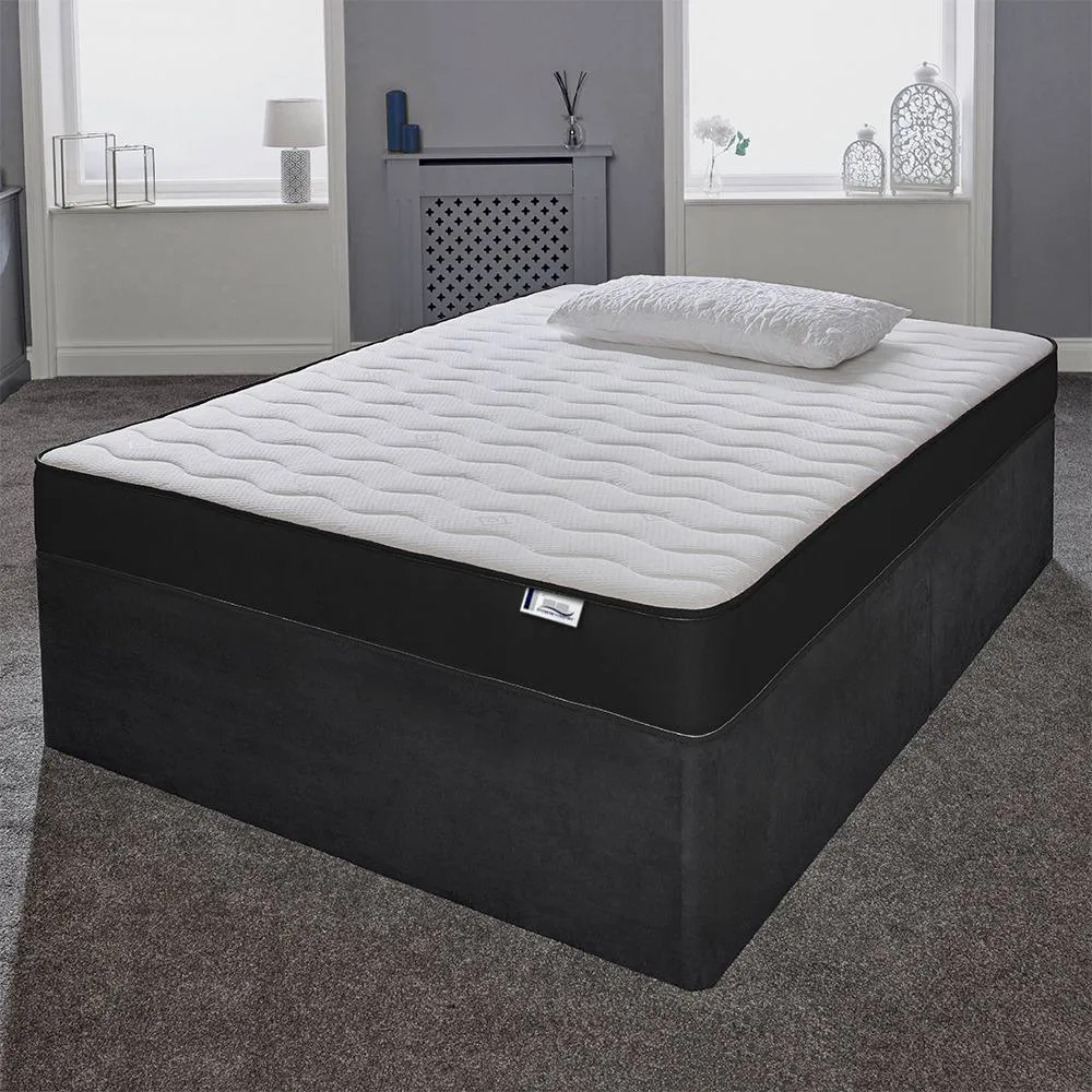 eXtreme Comfort Ltd Essentials Colour Border Hybrid Mattress Memory Foam Spring Support in Black