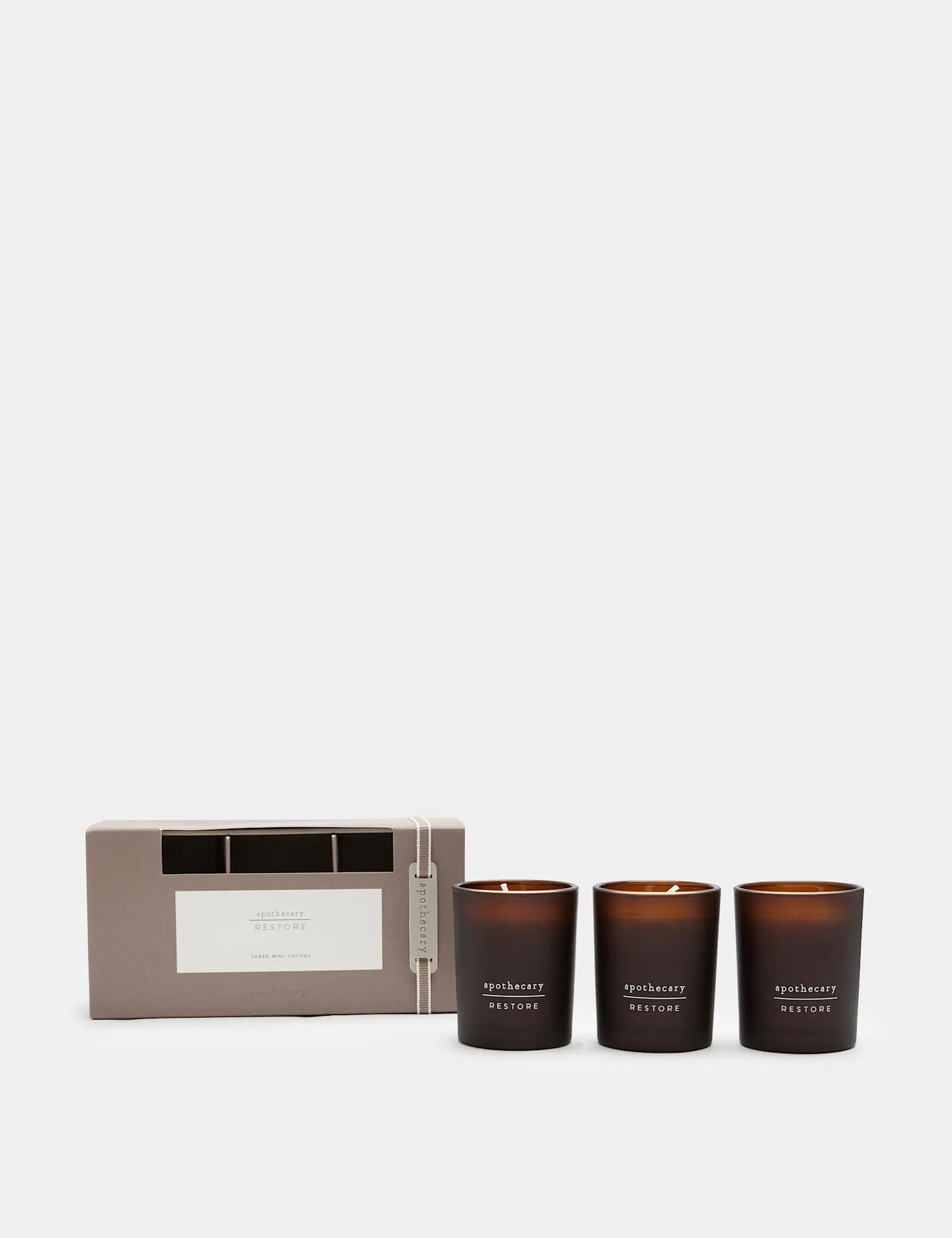 M&S Set of 3 Restore Votive Candles Amber