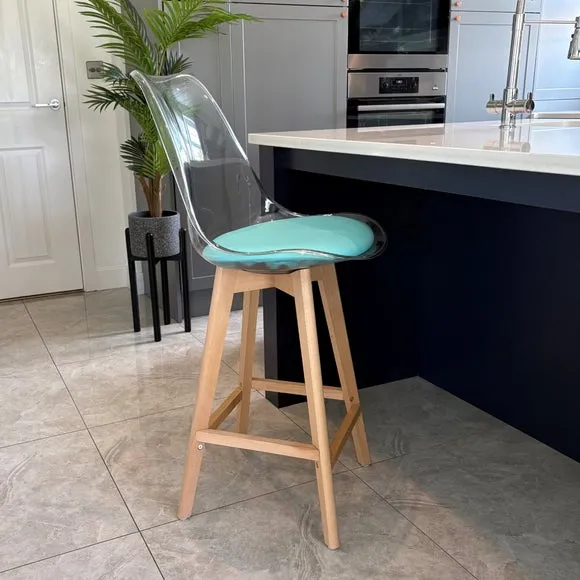 Fusion Living Soho Clear Plastic Bar Stool