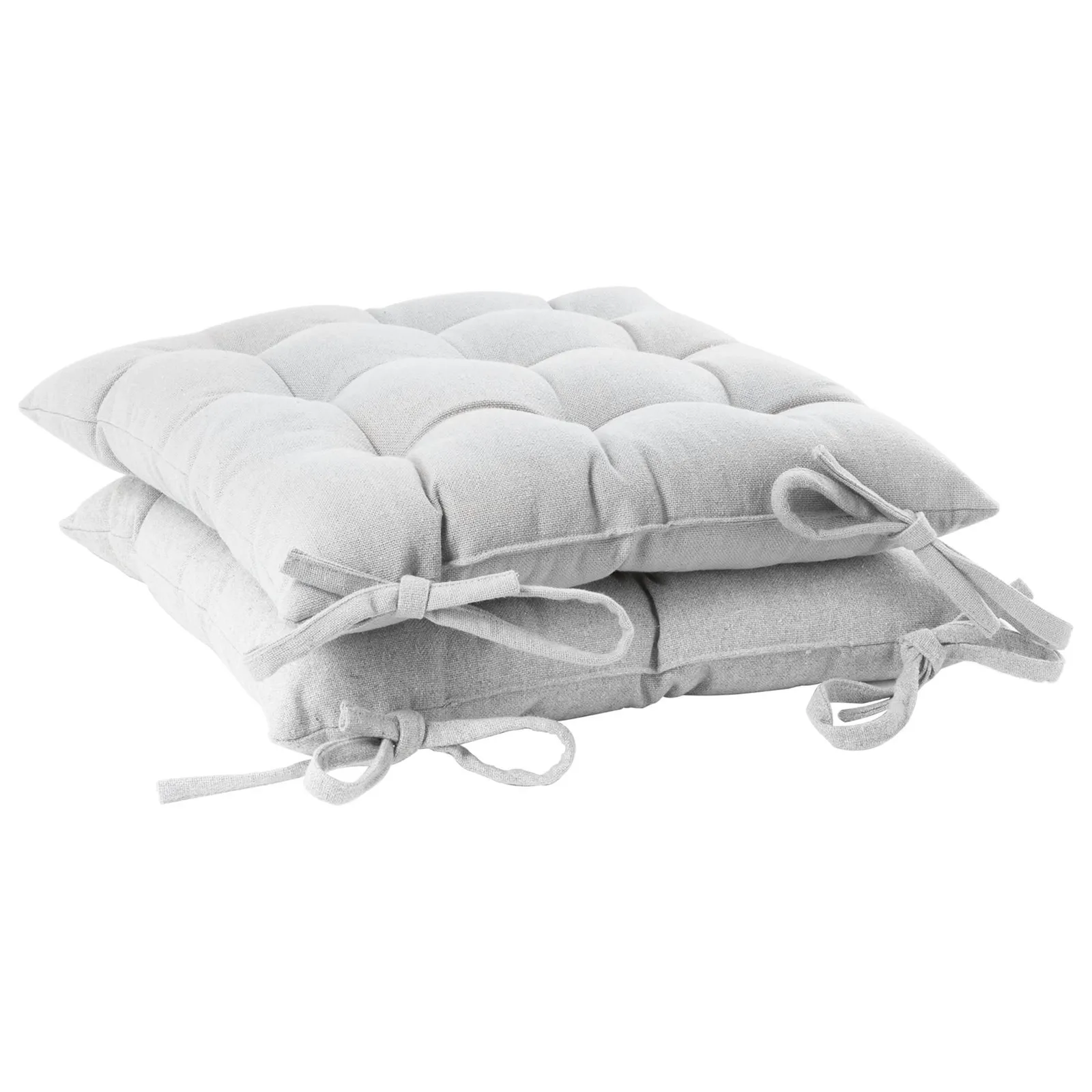 Harbour Housewares Square Garden Chair Seat Cushions Pack of 2 in Grey