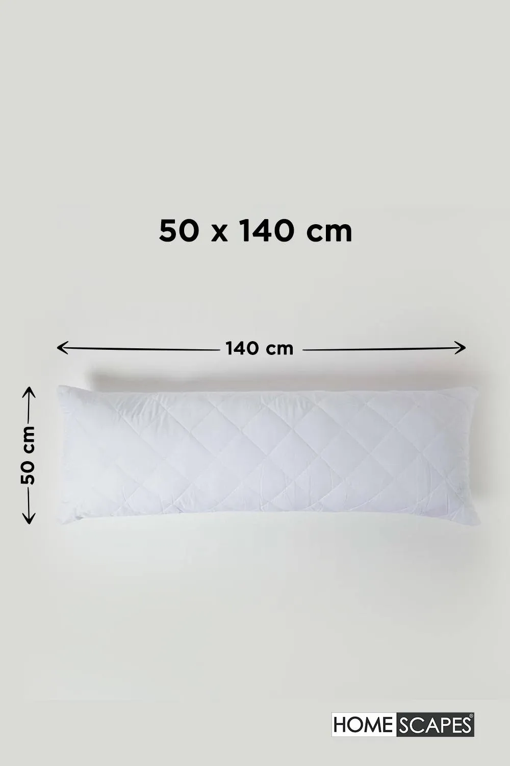 Homescapes Quilted Body Pillow Protector in White 2