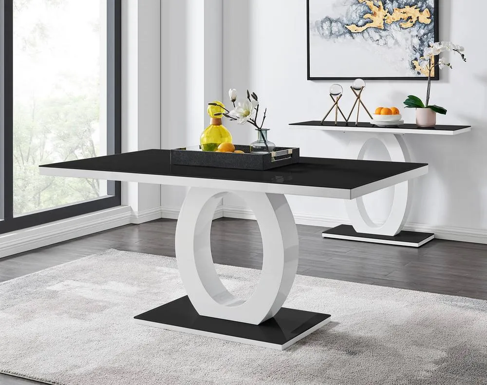 FurnitureboxUK Giovani 6 Black Dining Table & 6 Belgravia Chairs 3