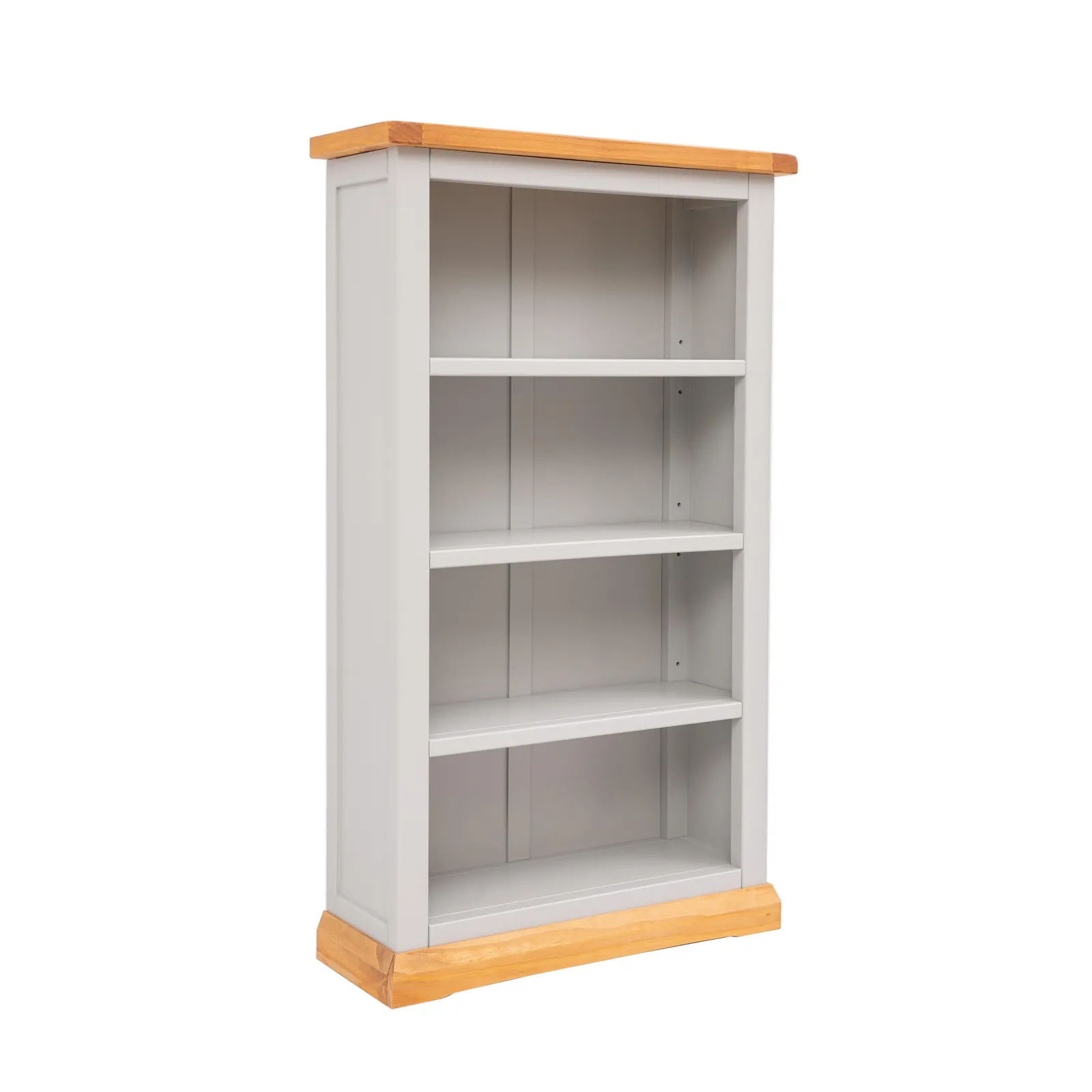 Cabinet Bits Bookcase with plinth 120x70x25cm in Light Grey 2