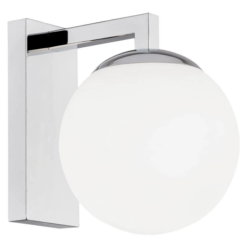 Netlighting Aspen Wall Lamp Opal Matt Chrome in Grey